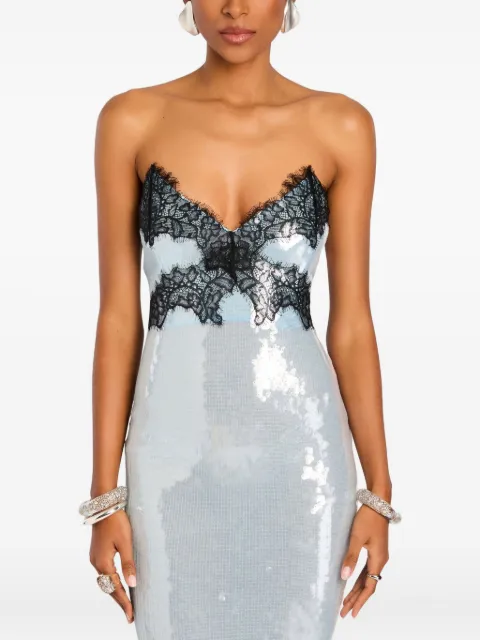 Retrofete Ellen sequin lace-insert dress