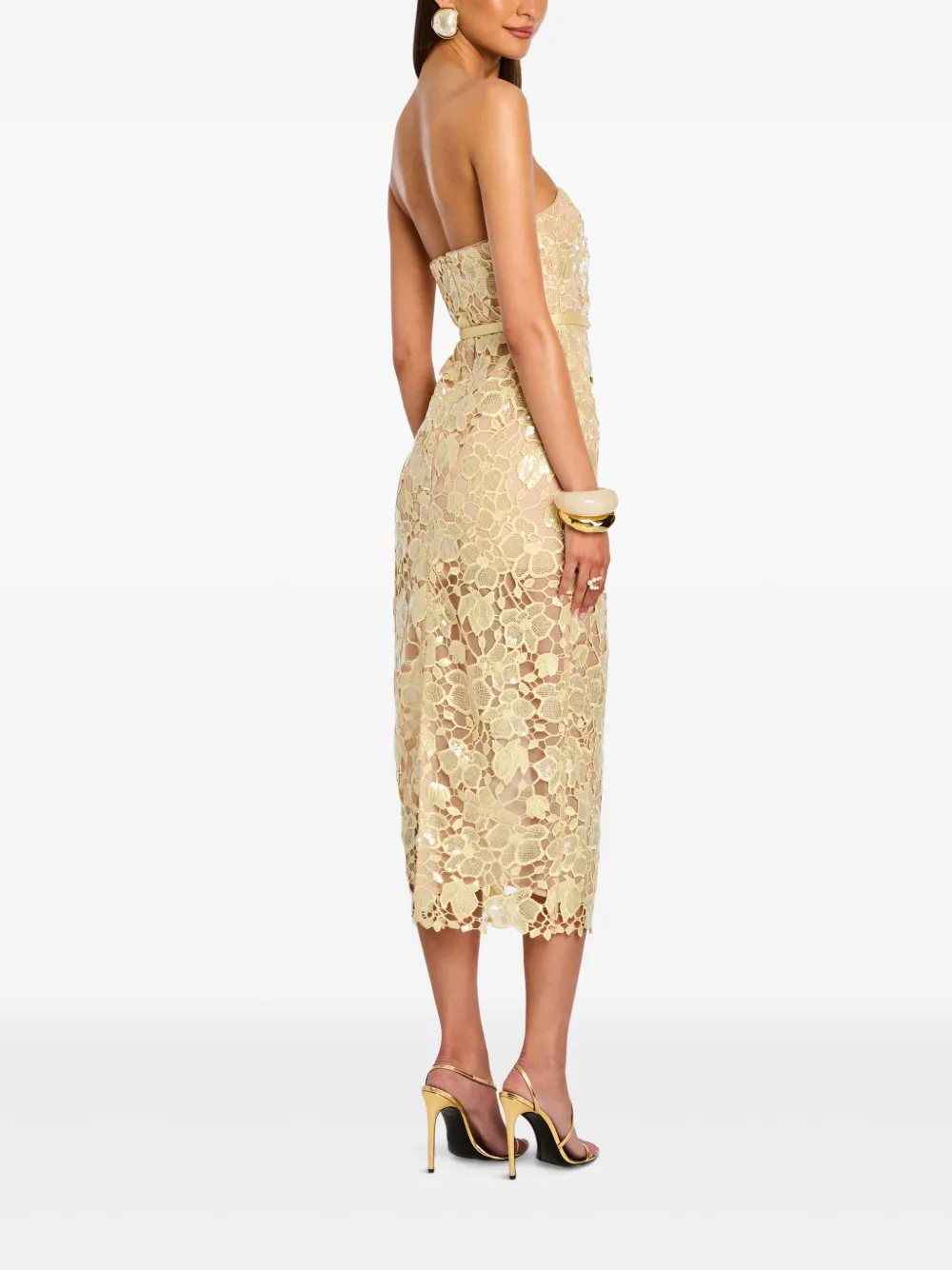 Retroféte Rowen Sequined Lace Midi Dress
