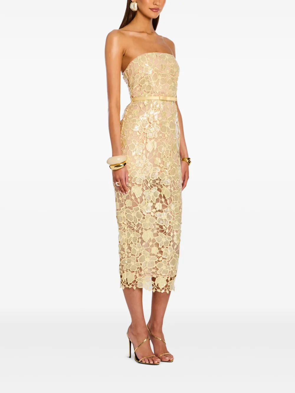 Retroféte Rowen Sequined Lace Midi Dress