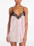 Retrofete Olive sequin lace-trimmed slip dress - Pink