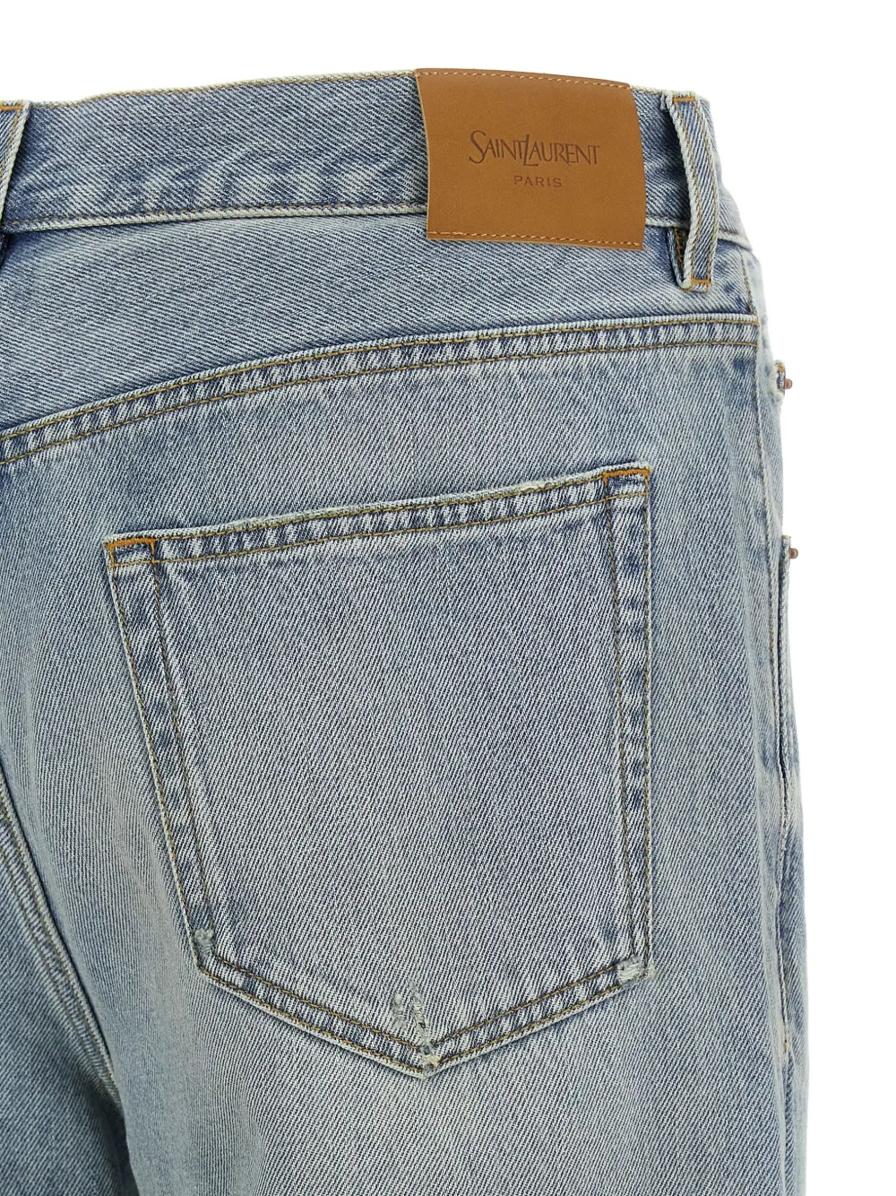 Saint Laurent Jeans met stonewashed-effect Blauw