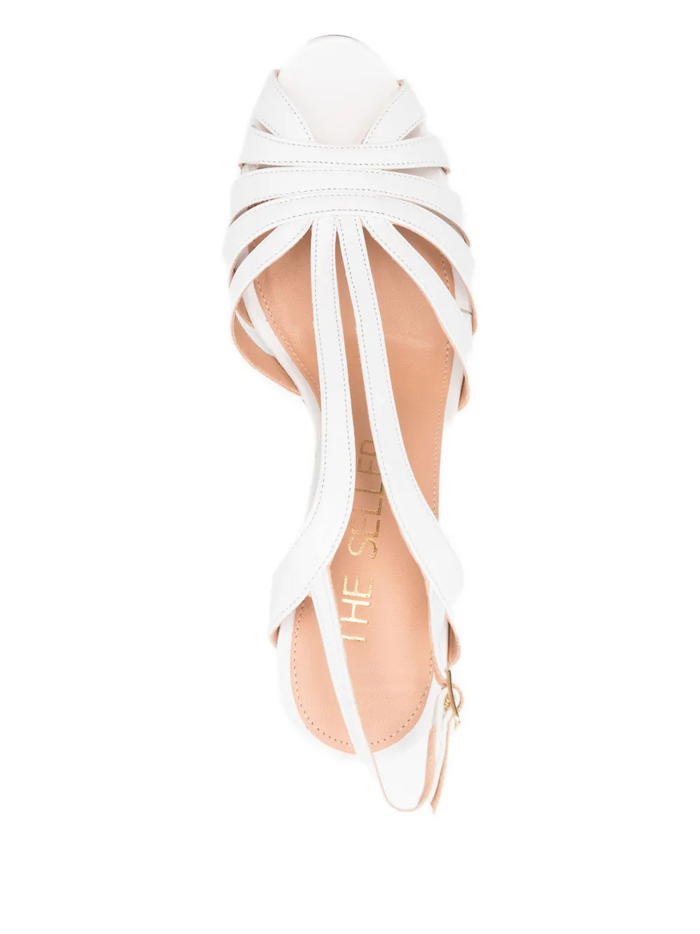 The Seller 100 mm leren slingback sandalen Wit