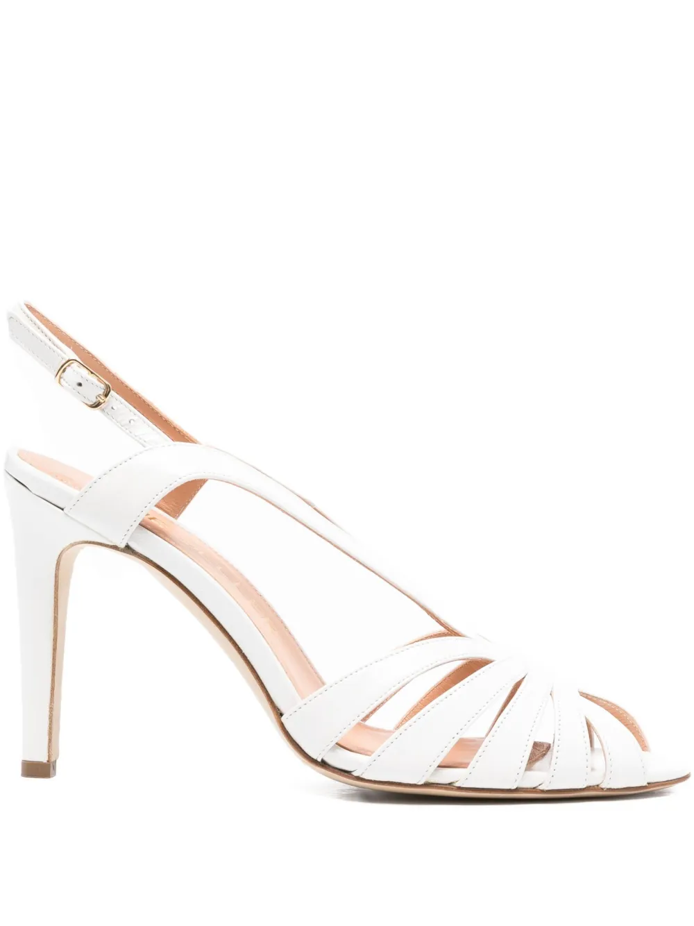The Seller 100 mm leren slingback sandalen Wit