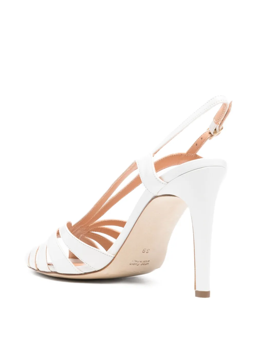 The Seller 100 mm leren slingback sandalen Wit