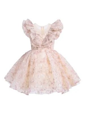Tulleen Ravine floral-appliqu Dress | Pink | FARFETCH