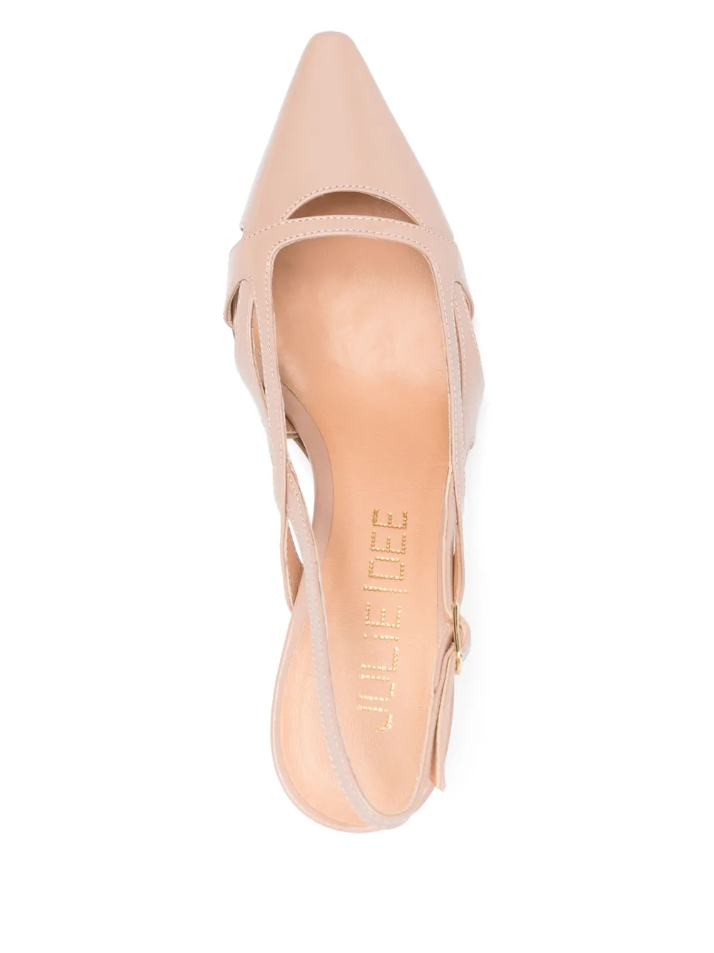 Julie Dee 80mm leather slingback pumps Pink