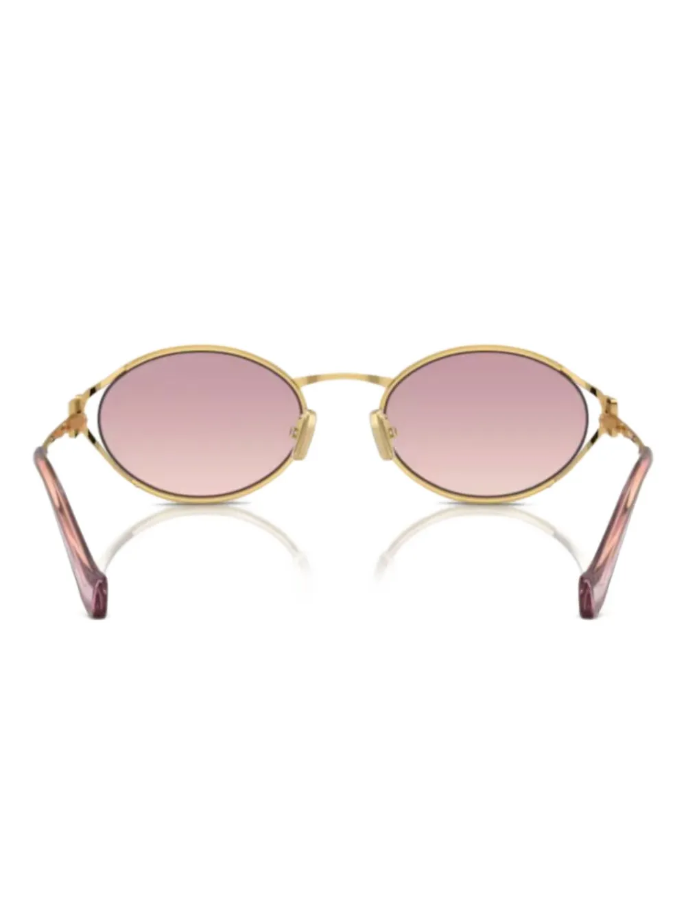 Miu Miu Eyewear Zonnebril met ovalen montuur - Goud