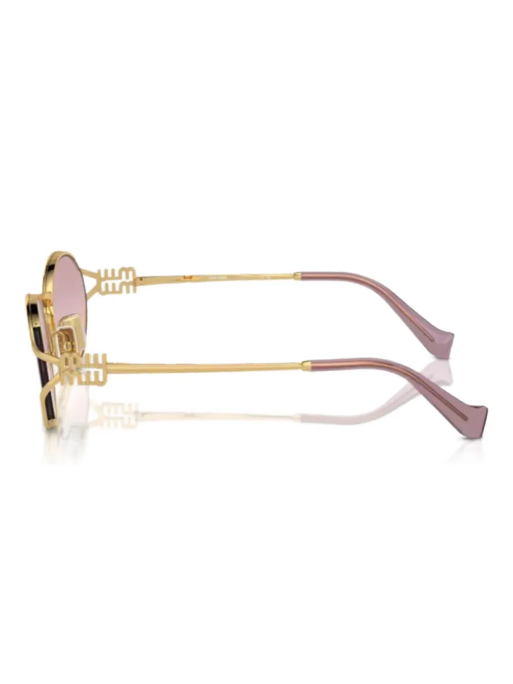 Miu Eyewear Zonnebril met ovalen montuur Goud