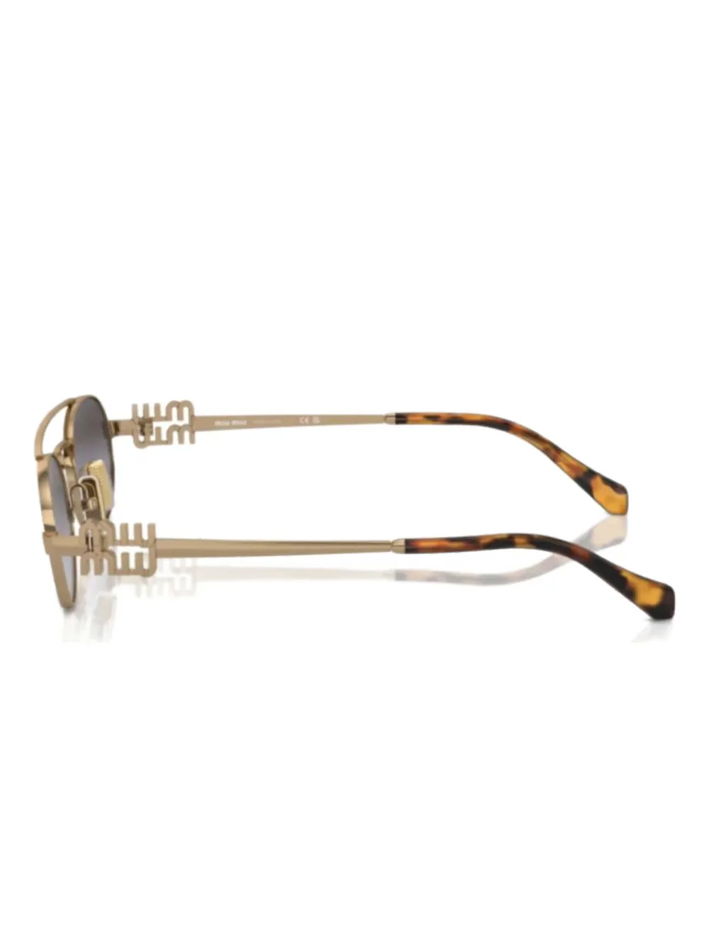Miu Miu Eyewear Zonnebril met metalen montuur - Goud