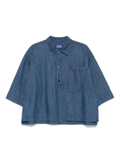 Scotch & Soda denim polo top