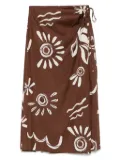 Scotch & Soda illustration-style print midi skirt - Brown