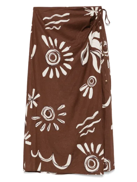 Scotch & Soda falda midi con ilustración estampada