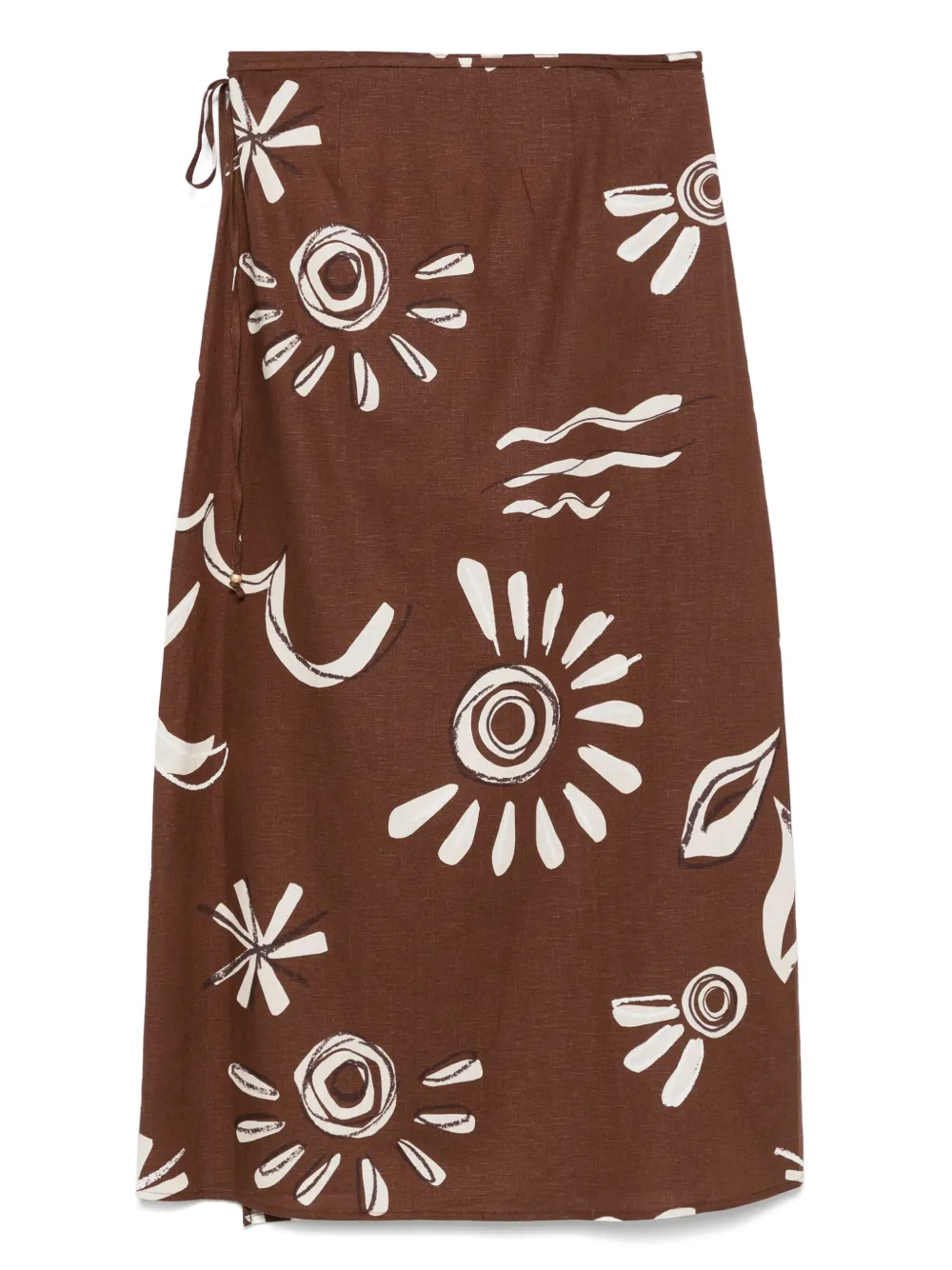Scotch & Soda Midi-rok met illustratieprint - Bruin