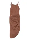 Scotch & Soda draped-detail midi dress - Brown