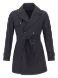 Barba double-breasted trench coat - Blue