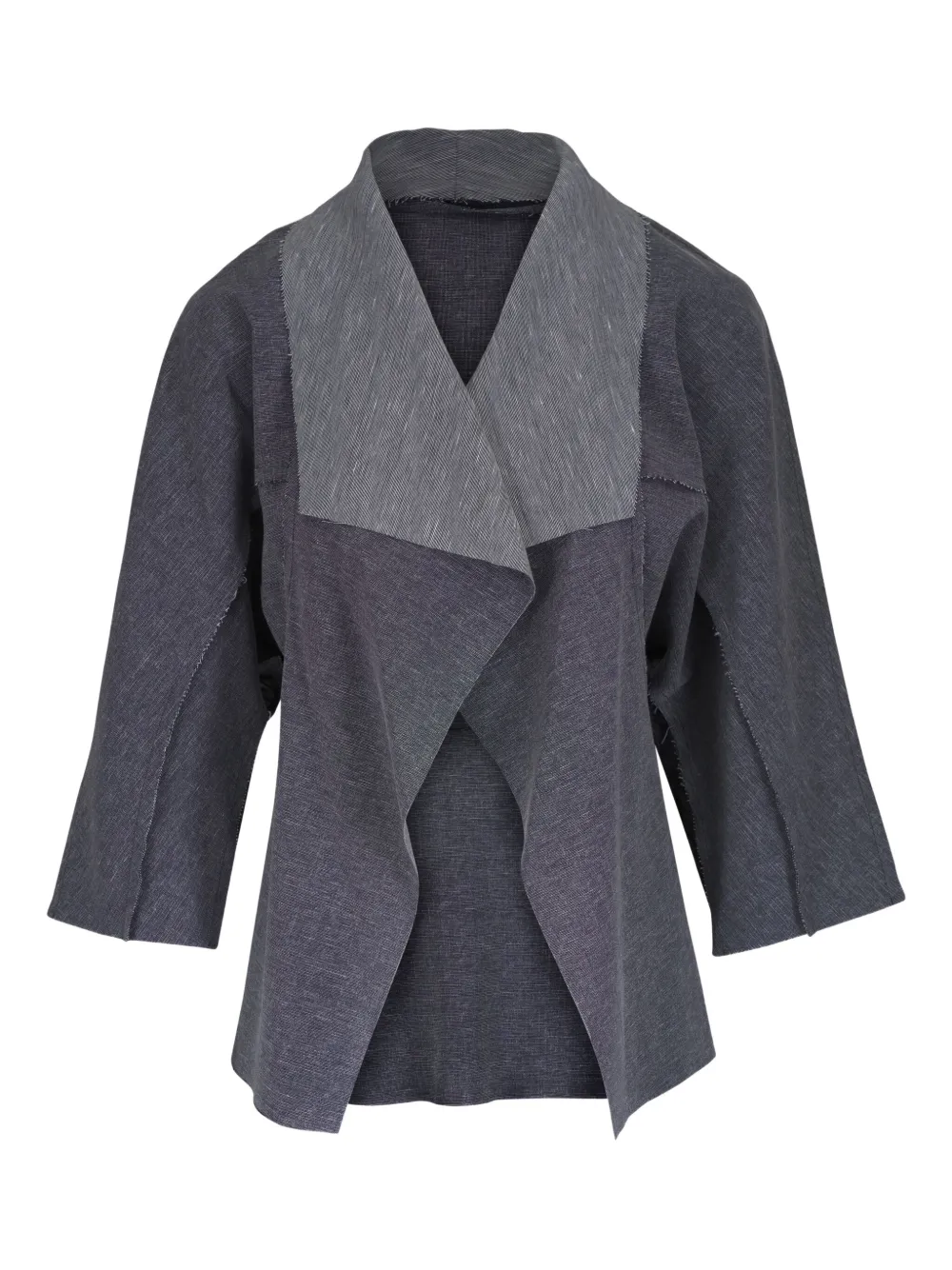 KZ_K STUDIO draped-front denim jacket | Grey | Image 1