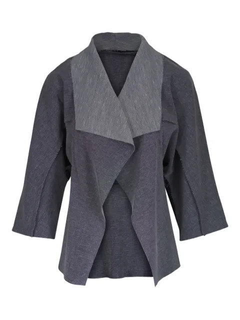 KZ_K STUDIO draped-front denim jacket