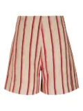 Odeeh striped high-waisted shorts - Neutrals