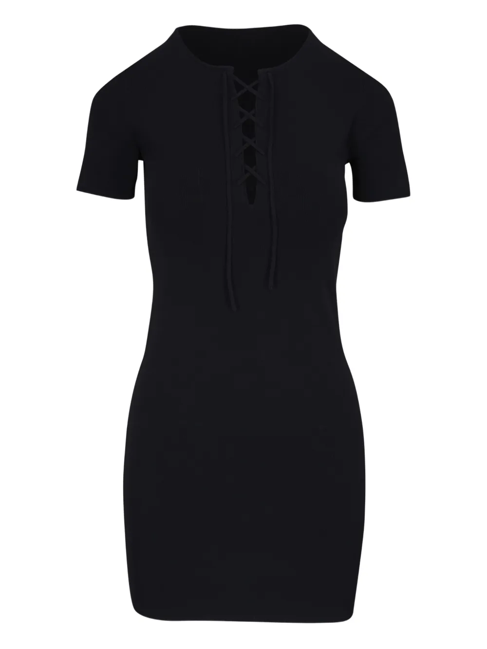 Palma lace-up short-sleeve dress