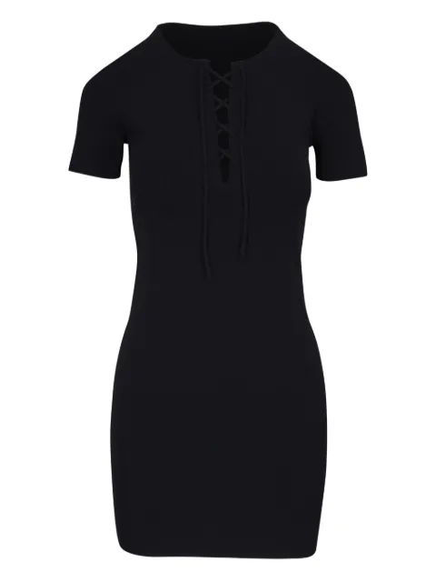 Nili Lotan Palma lace-up short-sleeve dress
