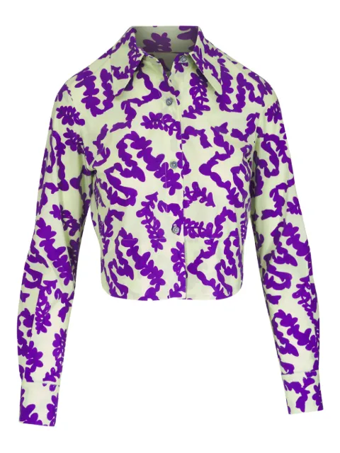 Odeeh floral-print cropped shirt