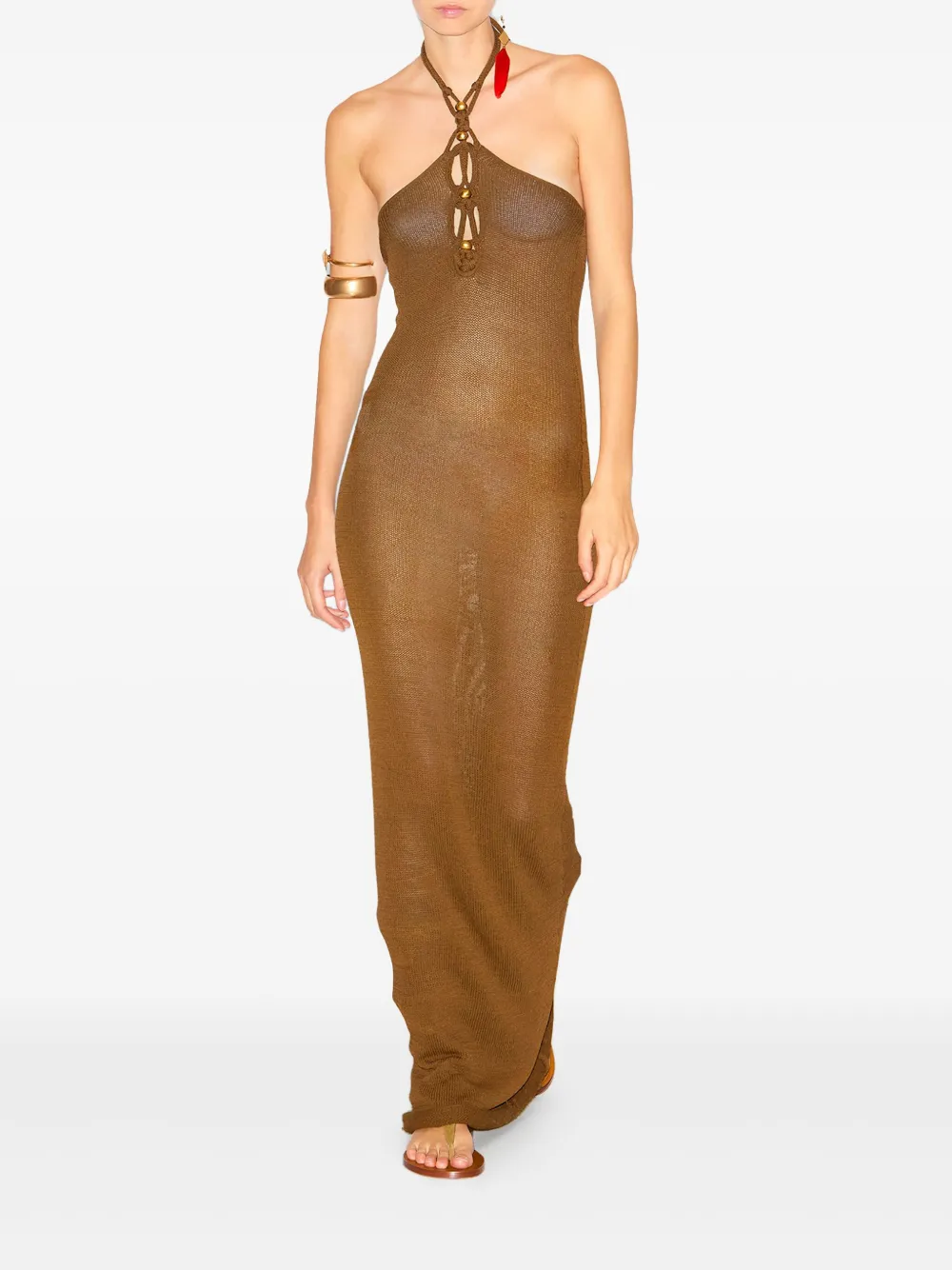 ISABEL MARANT Eileen maxi-jurk - Bruin