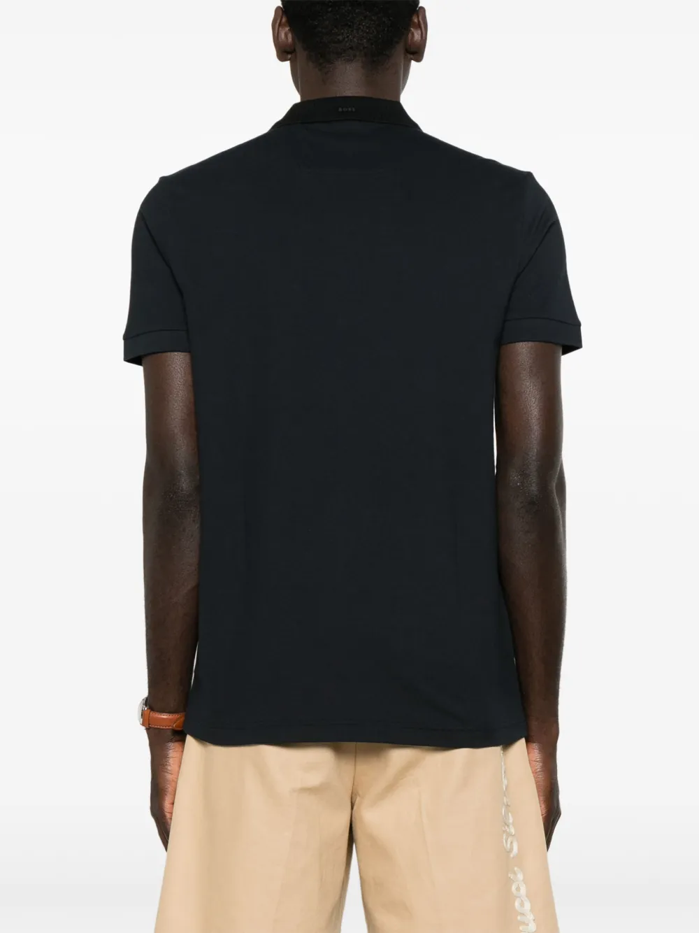 BOSS Poloshirt met logoprint Blauw