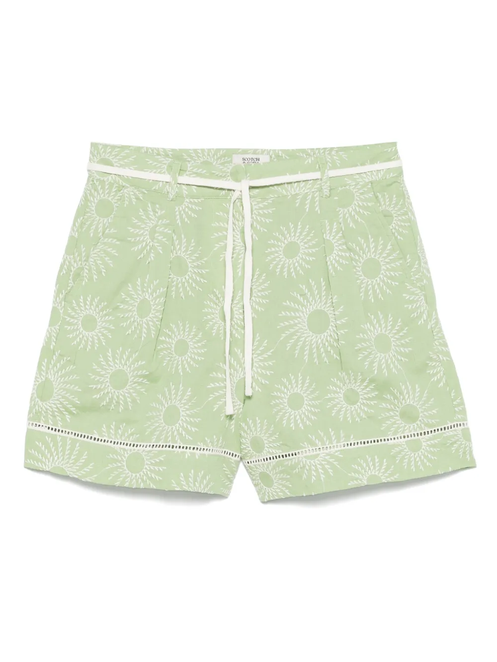 Scotch & Soda short à fleurs brodées | vert | Image 1
