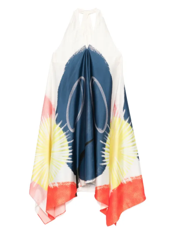 spring long sleeve midi dresses High Neck Floral Midi Dress 10 / Noir/Multi