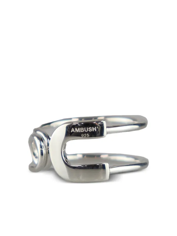 【AMBUSH】SAFETY PIN RING 925 AMBUSH Safety Pin Ring | Silver | FARFETCH KW