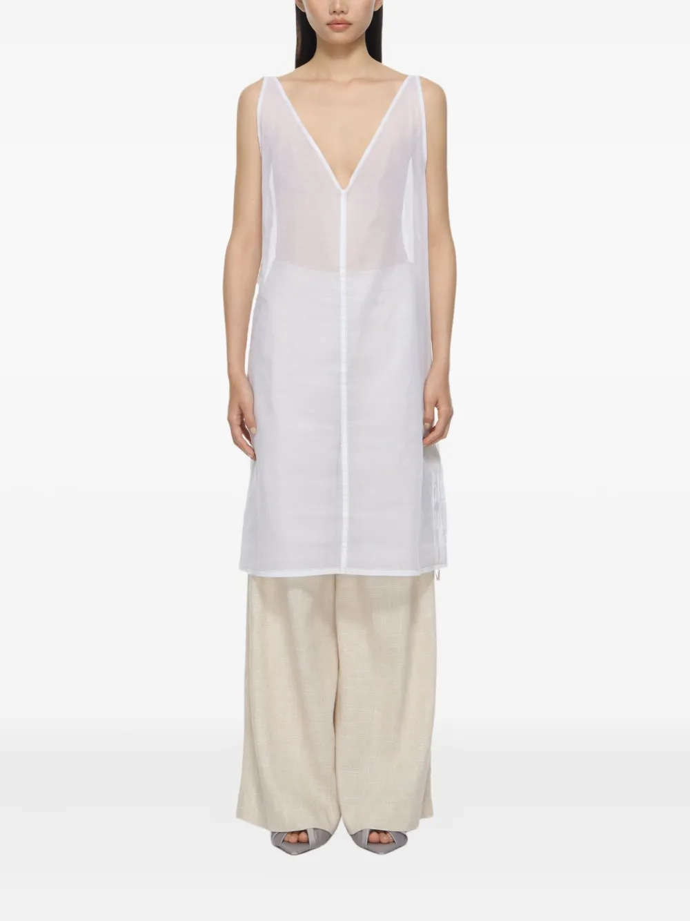 Carven Jurk met V-hals - Wit
