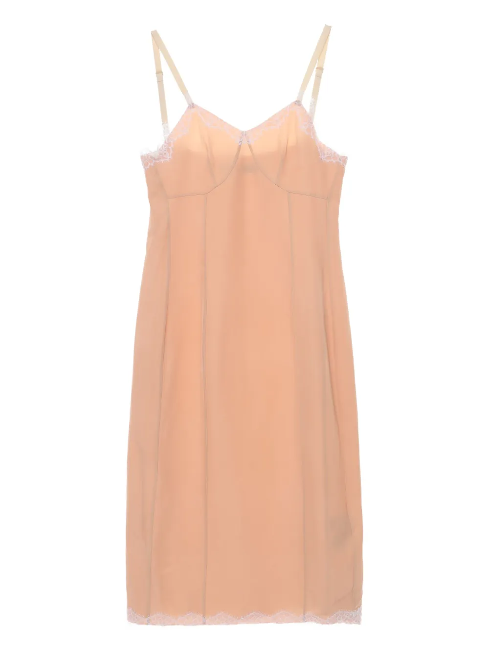 lace-trim slip dress