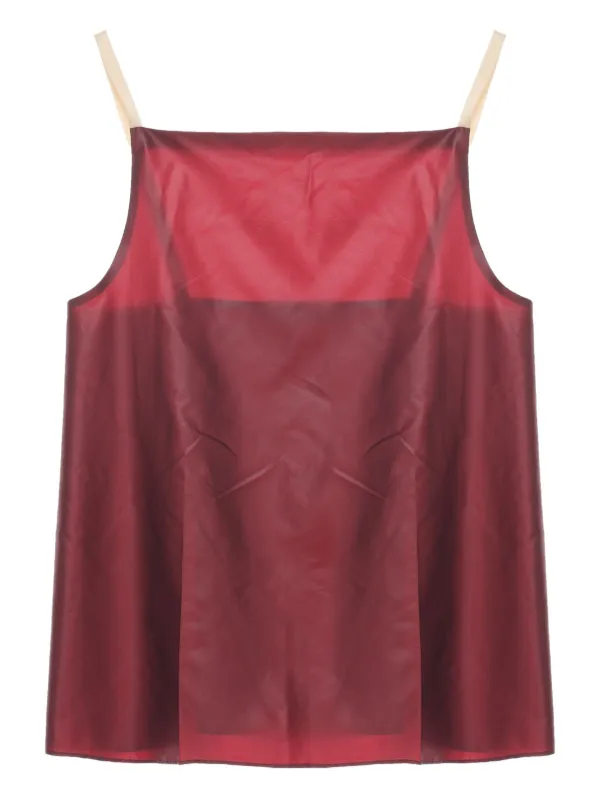 Carven Satin Tank Top in Red