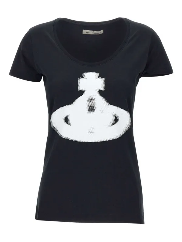 Tシャツ・カットソー VIVIENNE WESTWOOD COTTON \"HALFTONE ORB\" T-SHIRT Vivienne Westwoodのグレー Halftone Orb Classic Tシャツがセール中