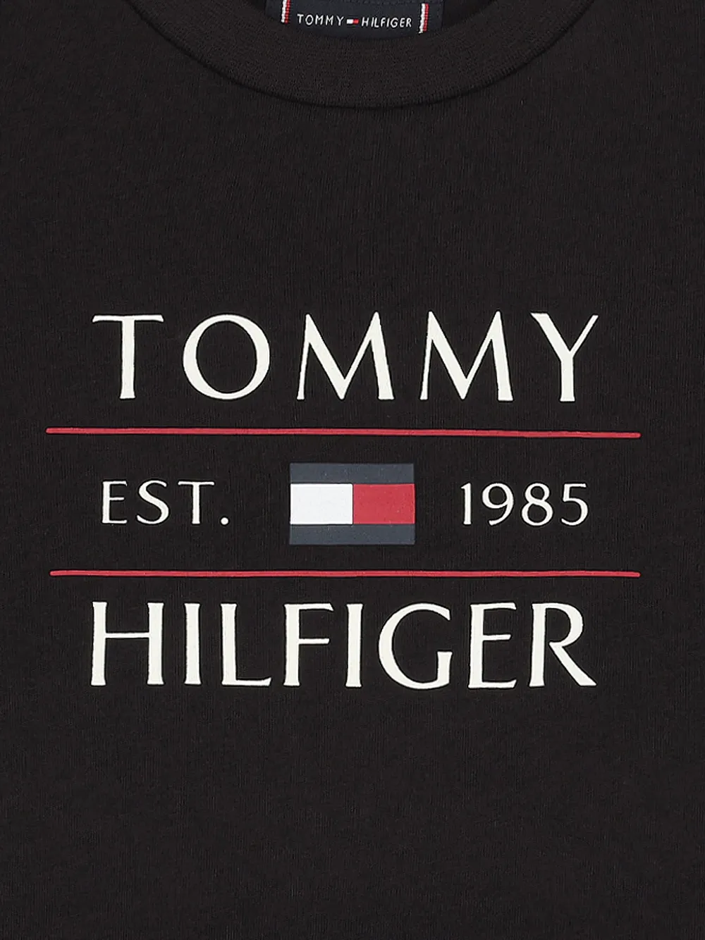 Tommy Hilfiger Junior Katoenen T-shirt Zwart