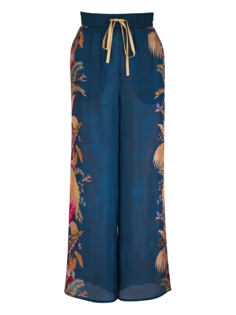 ZIMMERMANN pantalones anchos con estampado floral