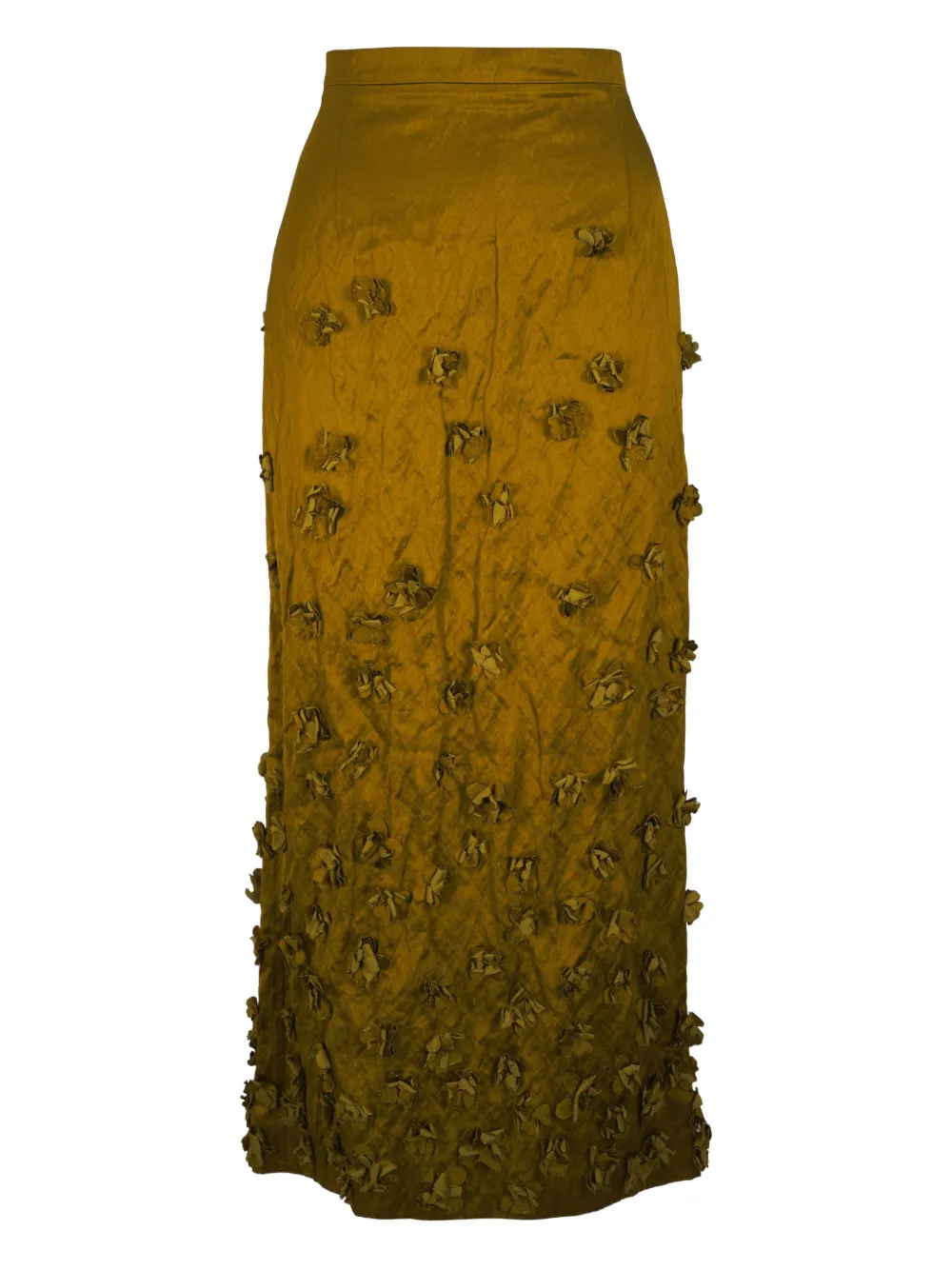 Michael Kors Duchesse midi-rok met geborduurde bloemen Bruin