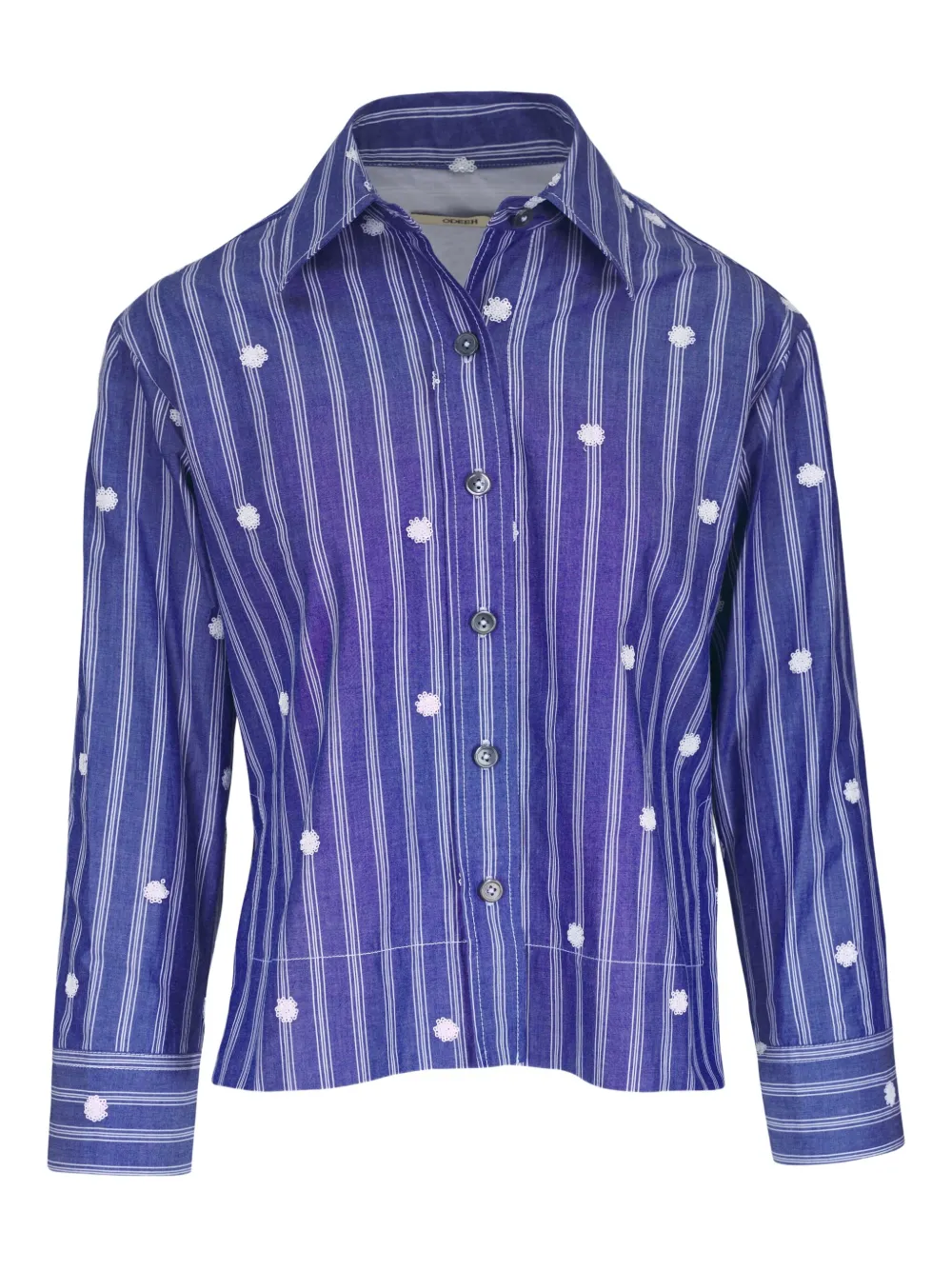 floral-embroidered shirt