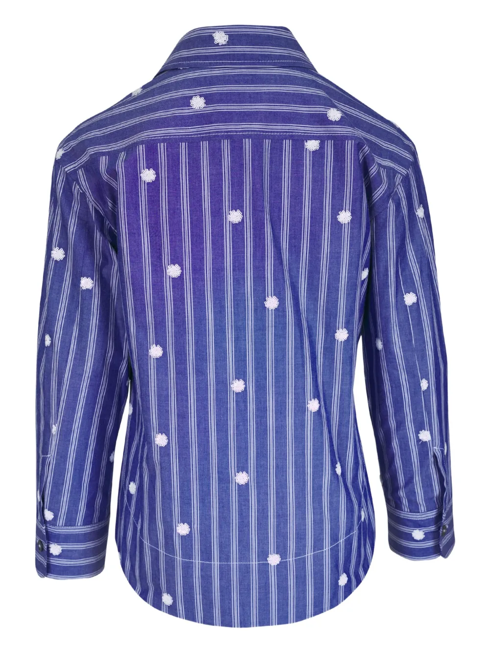 Odeeh floral-embroidered shirt - Blauw