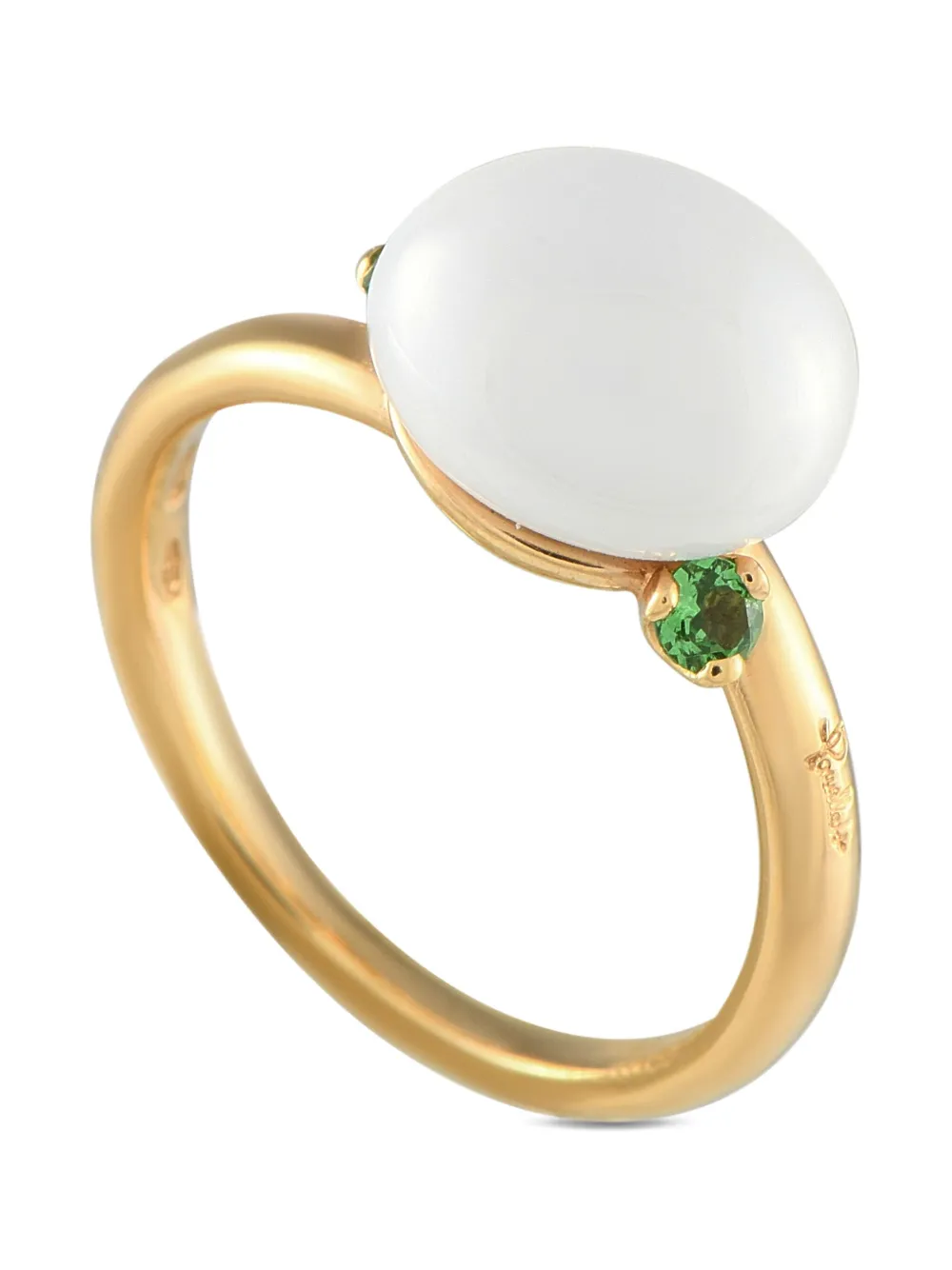 Pre-owned Pomellato 18k Yellow Gold Capri Agate And Garnet Ring