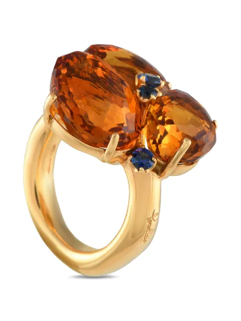 POMELLATO Pre-Owned 18K yellow gold Bahia citrine and sapphire ring 