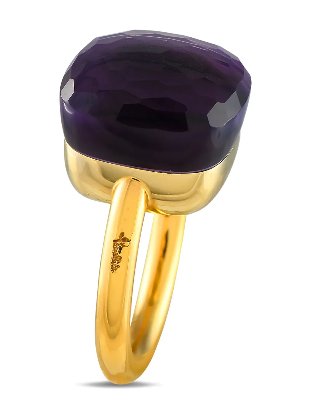 Pre-owned Pomellato 18k Yellow Gold Nudo Amethyst Ring