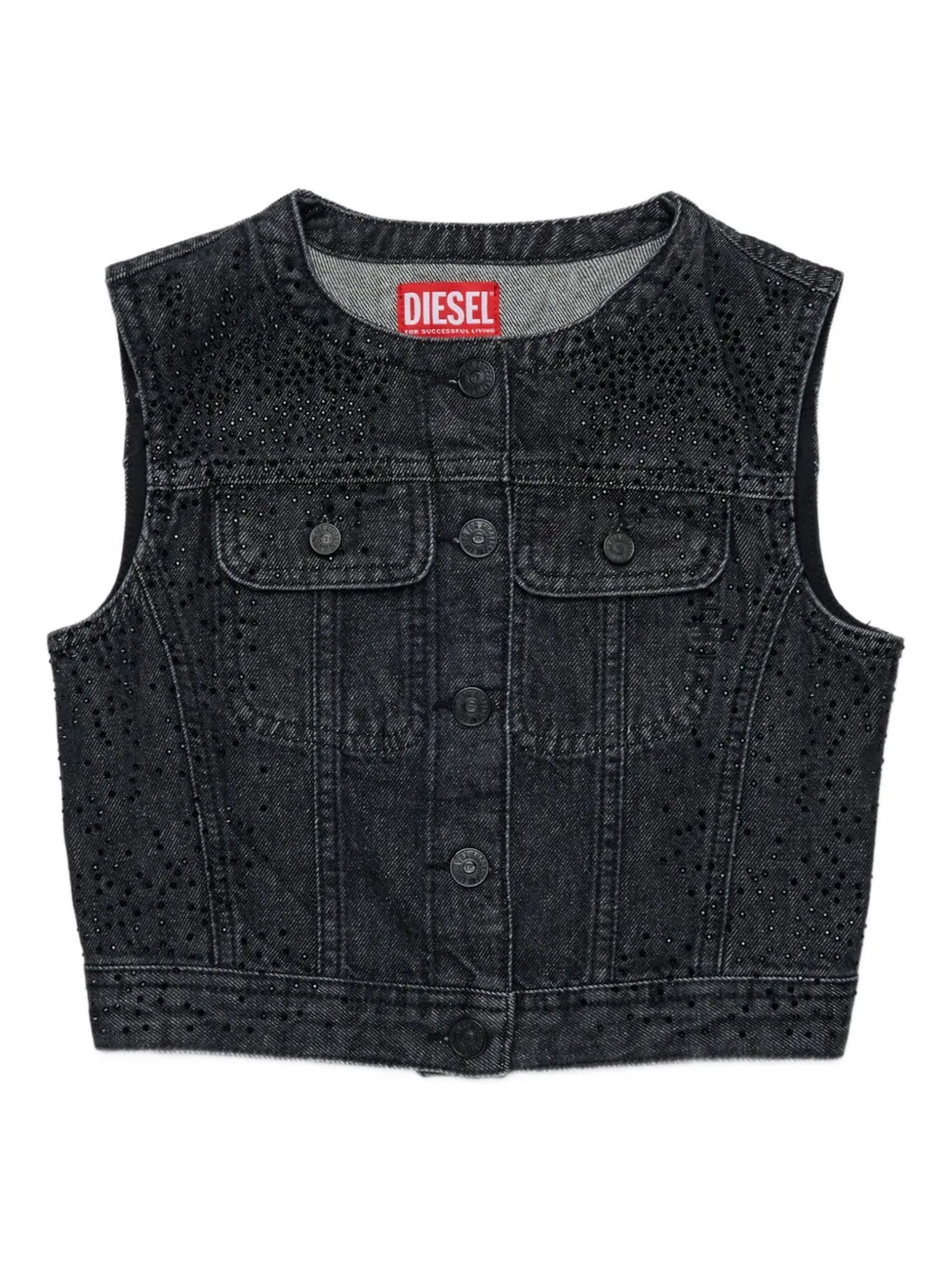 Diesel Kids Spijker gilet Zwart
