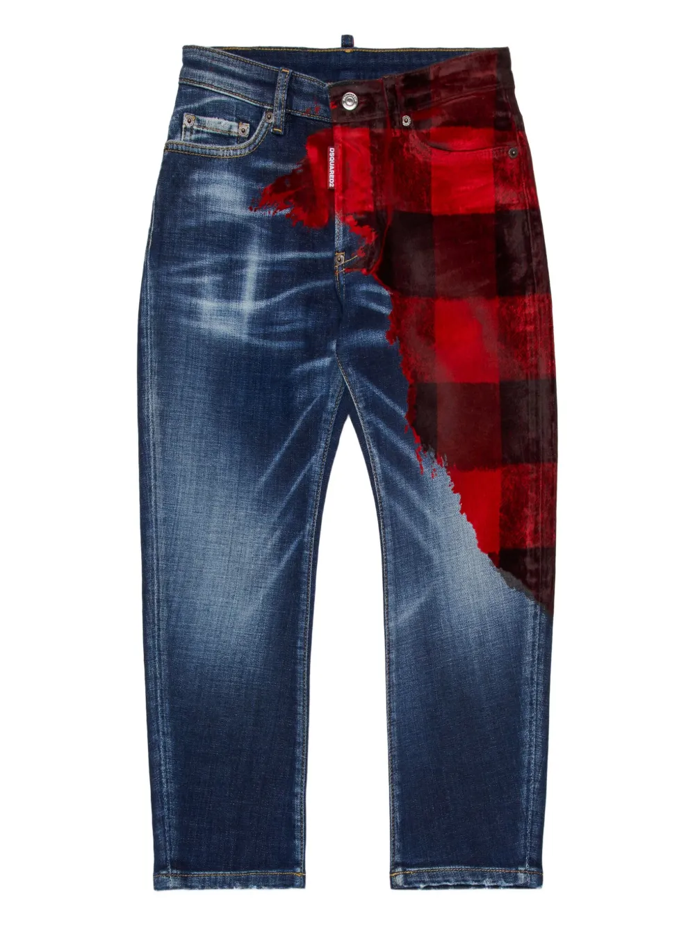 DSQUARED2 KIDS Geruite jeans Blauw