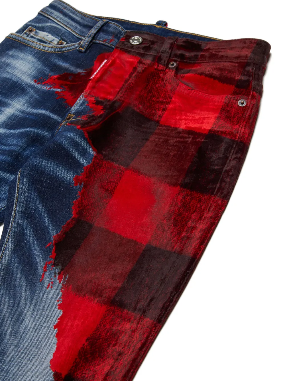 DSQUARED2 KIDS Geruite jeans Blauw