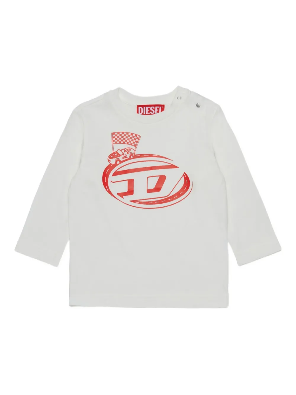 Diesel Kids T-shirt met logoprint Wit