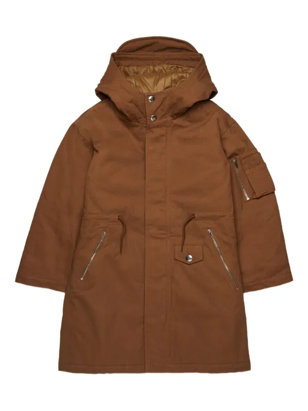 Marni Kids フーデッド コート | ブラウン | FARFETCH JP