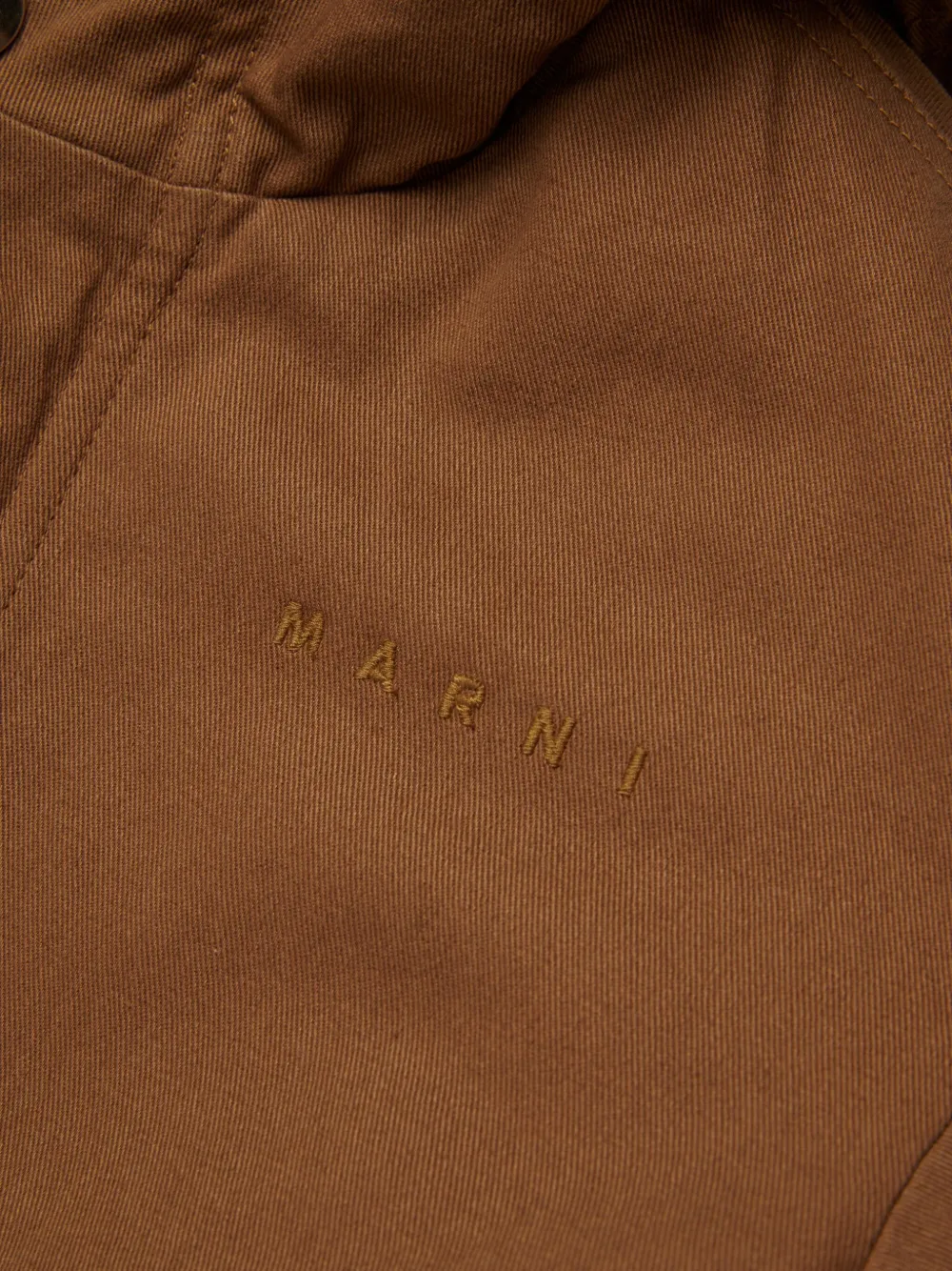 Marni Kids Katoenen jas met capuchon Bruin