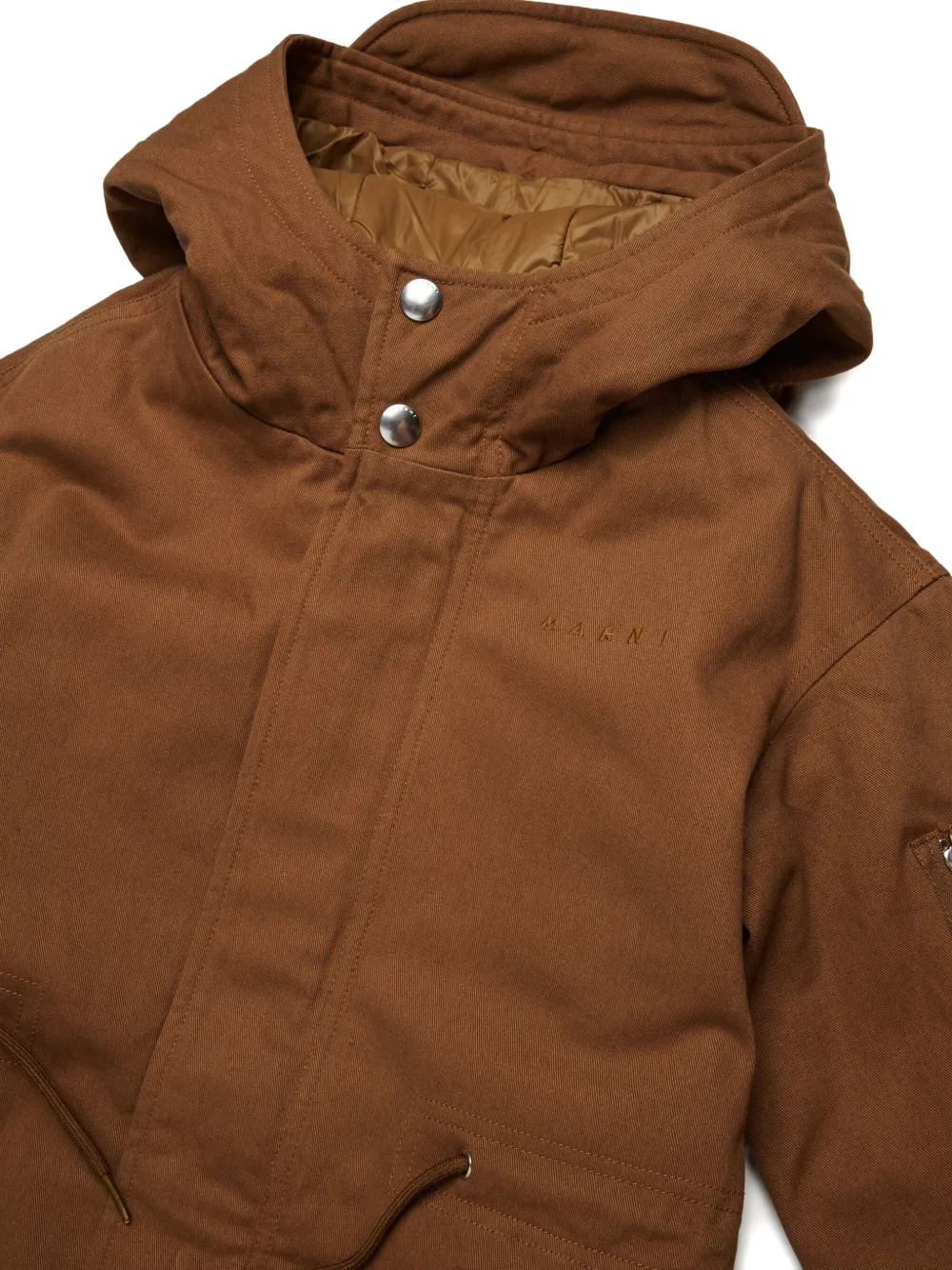 Marni Kids Katoenen jas met capuchon Bruin