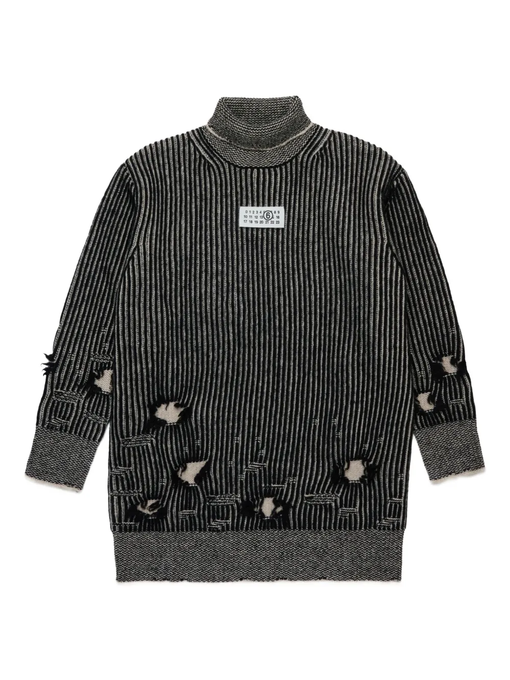 MM6 Maison Margiela Kids Wollen jurk met logopatch Zwart